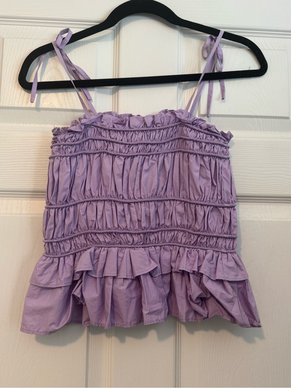 Auqa Lavender Ruched Ruffle Cami Top - Picture 2 of 3